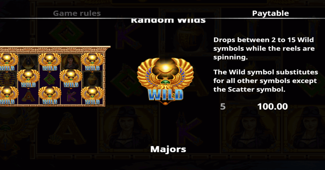 lucky scarabs 1 paytable