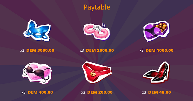 lucky vixens club paytable 1 paytable