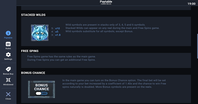 lunar wilds paytable 2 paytable