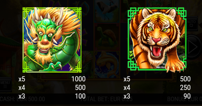 lung fu paytable paytable