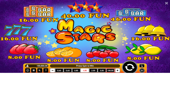 magic stars paytable paytable