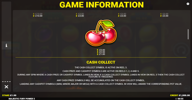 majestic fury power 5 paytable 2 paytable