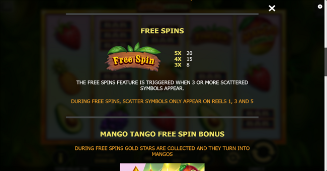 mango tango paytable 1 paytable