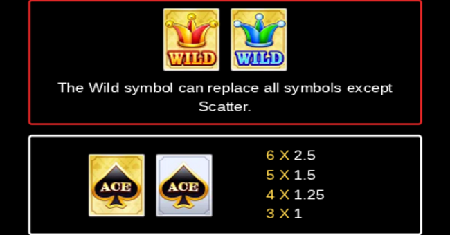mega ace paytable 1 paytable