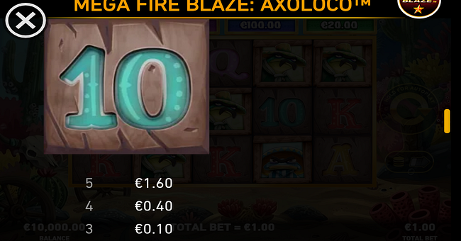 mega fire blaze axoloco paytable 5 paytable