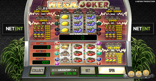 mega joker paytable 1 paytable