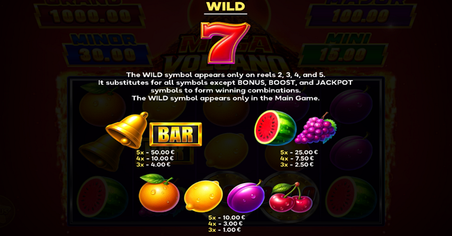 mega volcano running wins paytable paytable