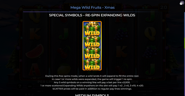 mega wild fruits xmas paytable 2 paytable