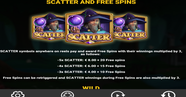 merlins wild spells paytable 1 paytable