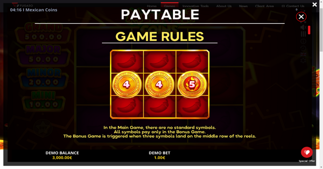 mexican coins paytable 1 paytable