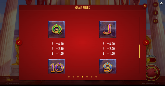 midas golden touch 3 paytable 5 paytable