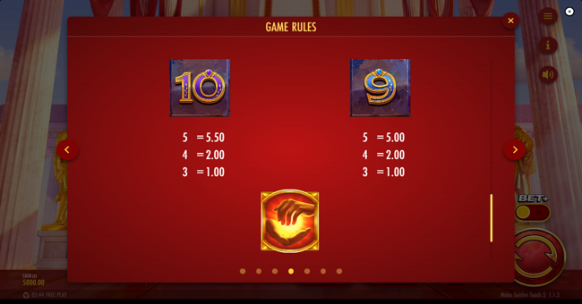 midas golden touch 3 paytable 6 paytable