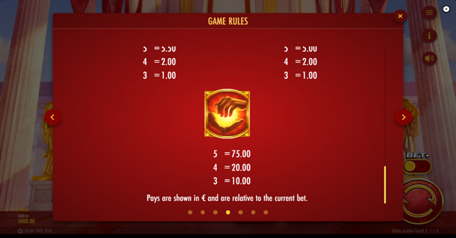 midas golden touch 3 paytable 7 paytable