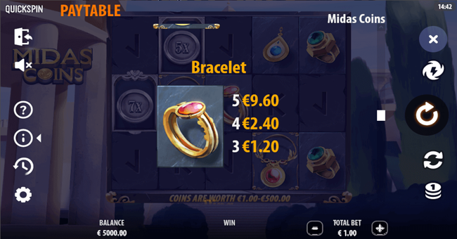 midas golden touch paytable 2 paytable