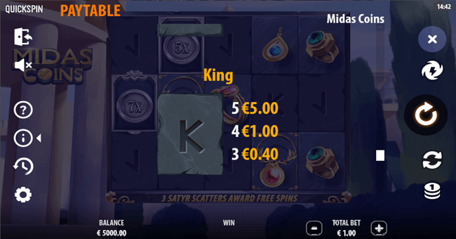 midas golden touch paytable 4 paytable