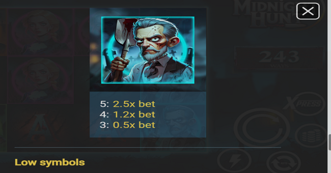 midnight hunt paytable 4 paytable