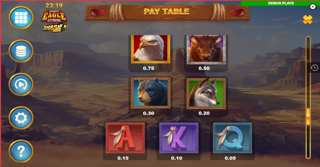 mighty eagle extreme smash pots paytable paytable
