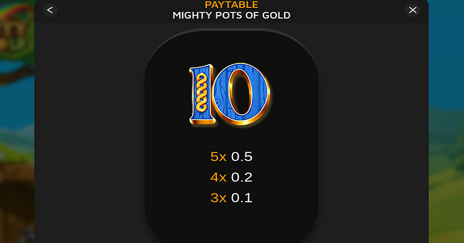 mighty pots of gold paytable 5 paytable