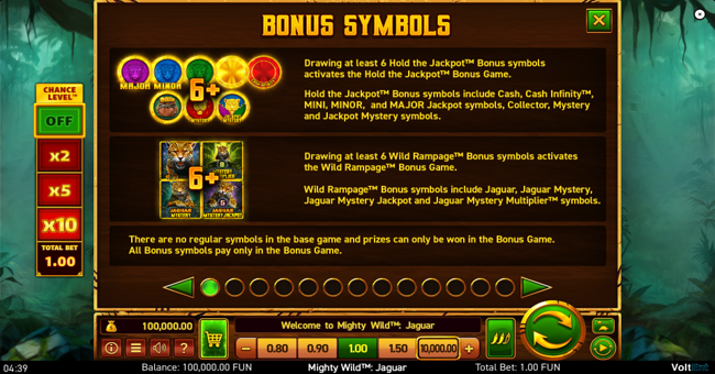 mighty wild jaguar paytable 1 paytable