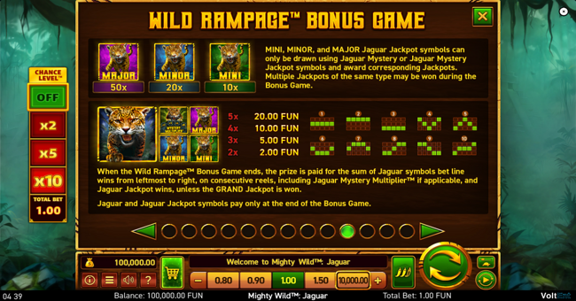 mighty wild jaguar paytable 2 paytable