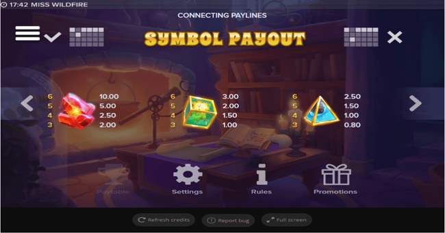 miss wildfire paytable paytable