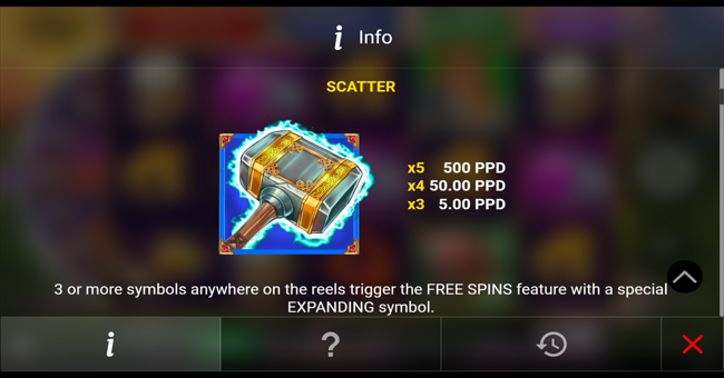 mjolnir splash paytable 2 paytable