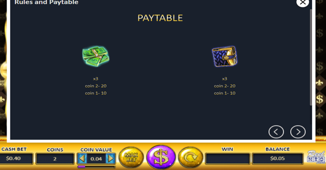 money galore paytable 3 paytable