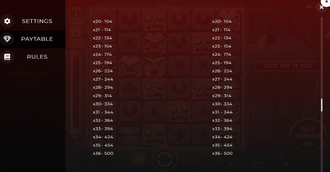 monster blox paytable 4 paytable