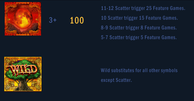 moon oak deluxe paytable 1 paytable