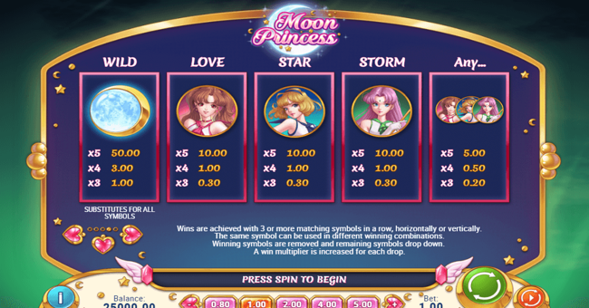moon princess paytable 1 paytable