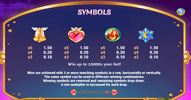 moon princess power of love paytable 3 paytable