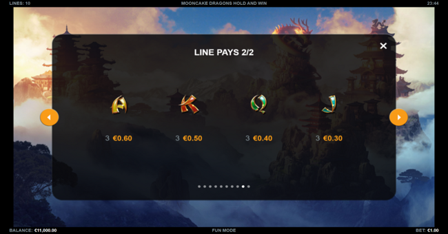 mooncake dragons hold and win paytable 2 paytable