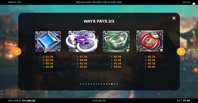 mooncake riches hold and win paytable 3 paytable