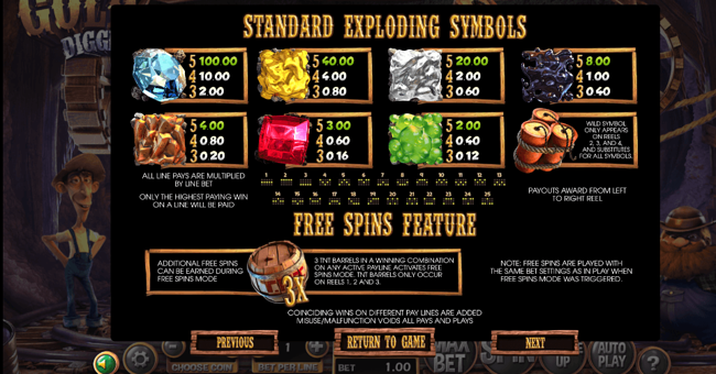 more gold diggin 1 paytable