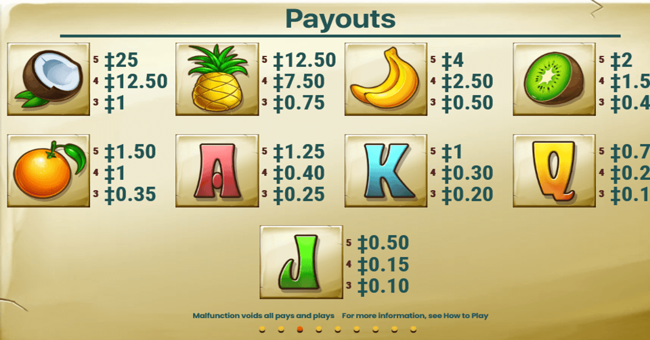 mount mazuma 1 paytable