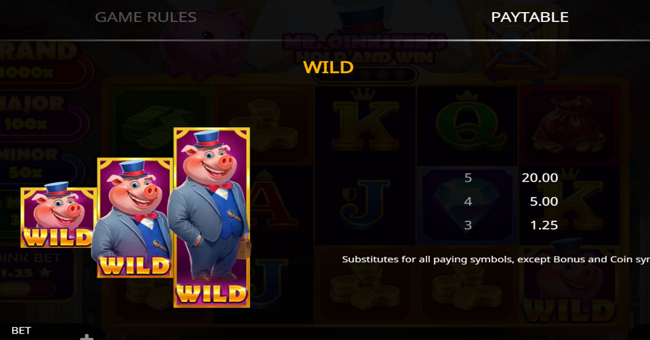 mr oinksters hold and win paytable 2 paytable