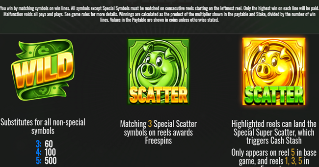 mr porky banker cash stash paytable 1 paytable