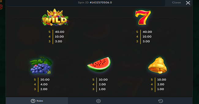 multi hot 5 super wilds paytable 1 paytable