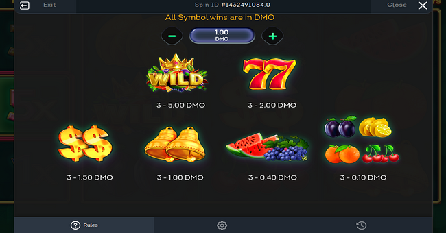 multi hot wild ways paytable paytable