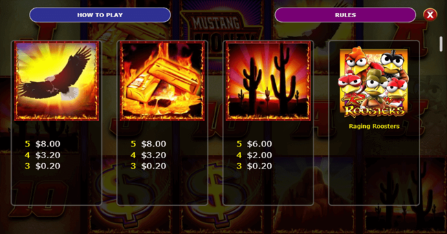 mustang money rr paytable2 paytable