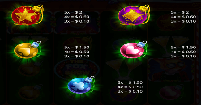 mystery fox christmas party paytable 3 paytable