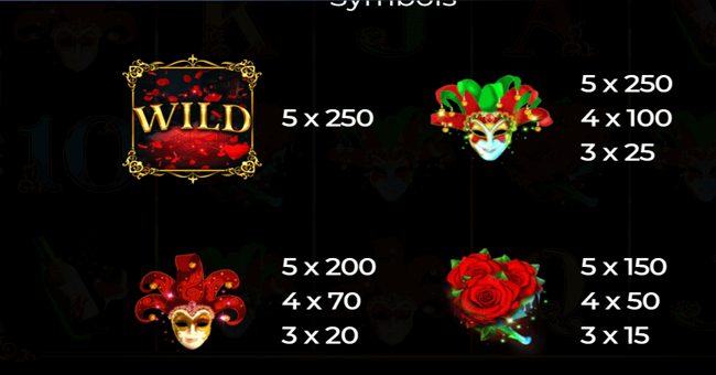 mystery of venice paytable 1 paytable