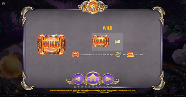 mystic rings paytable 1 paytable