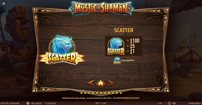 mystic shaman paytable 2 paytable