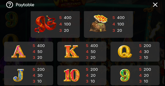 ne zha blazing paytable 2 paytable