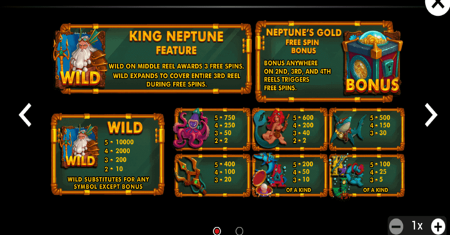 neptunes gold paytable paytable