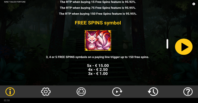 nine tailed fortune paytable 1 paytable