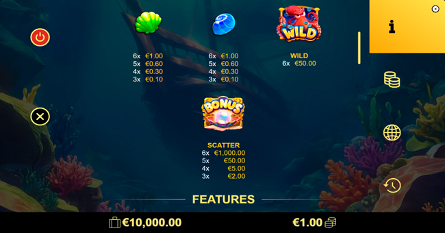 ocean journey paytable 2 paytable