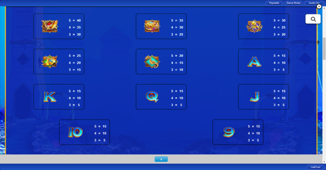 ocean spirit megajackpots paytable 1 paytable