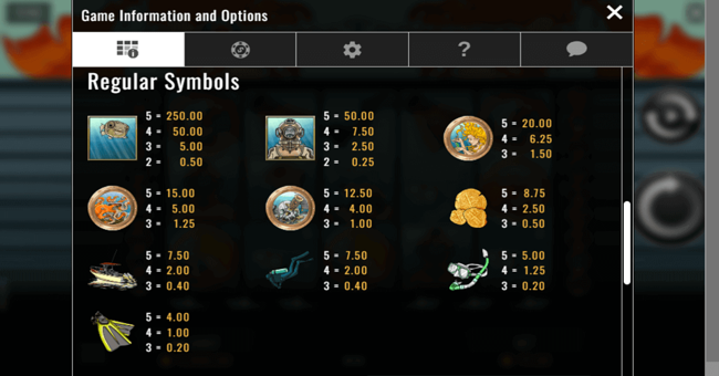 ocean treasure paytable paytable